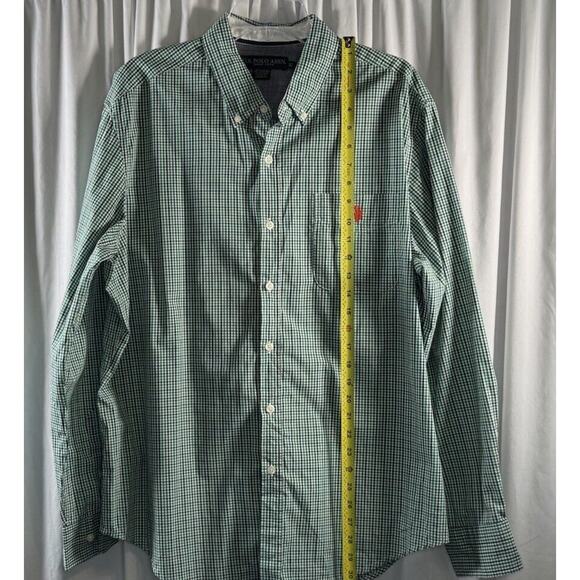 US POLO ASSN Long Sleeves Button Down Shirt, Green/White/ Black, Sz: XL, 77-07 - Picture 9 of 13